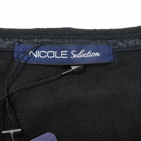 新品1円～★ニコル セレクション NICOLE selection メンズ ストレッチ 長袖 綿 Vネック アーガイルカットソー 50 LL ブラック 黒 ◆3706◆_画像8