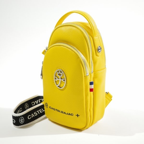  новый товар 1 иен ~*CASTELBAJAC Castelbajac мужской сумка "body" сумка на плечо желтый галоген легкий подлинный товар *4010*