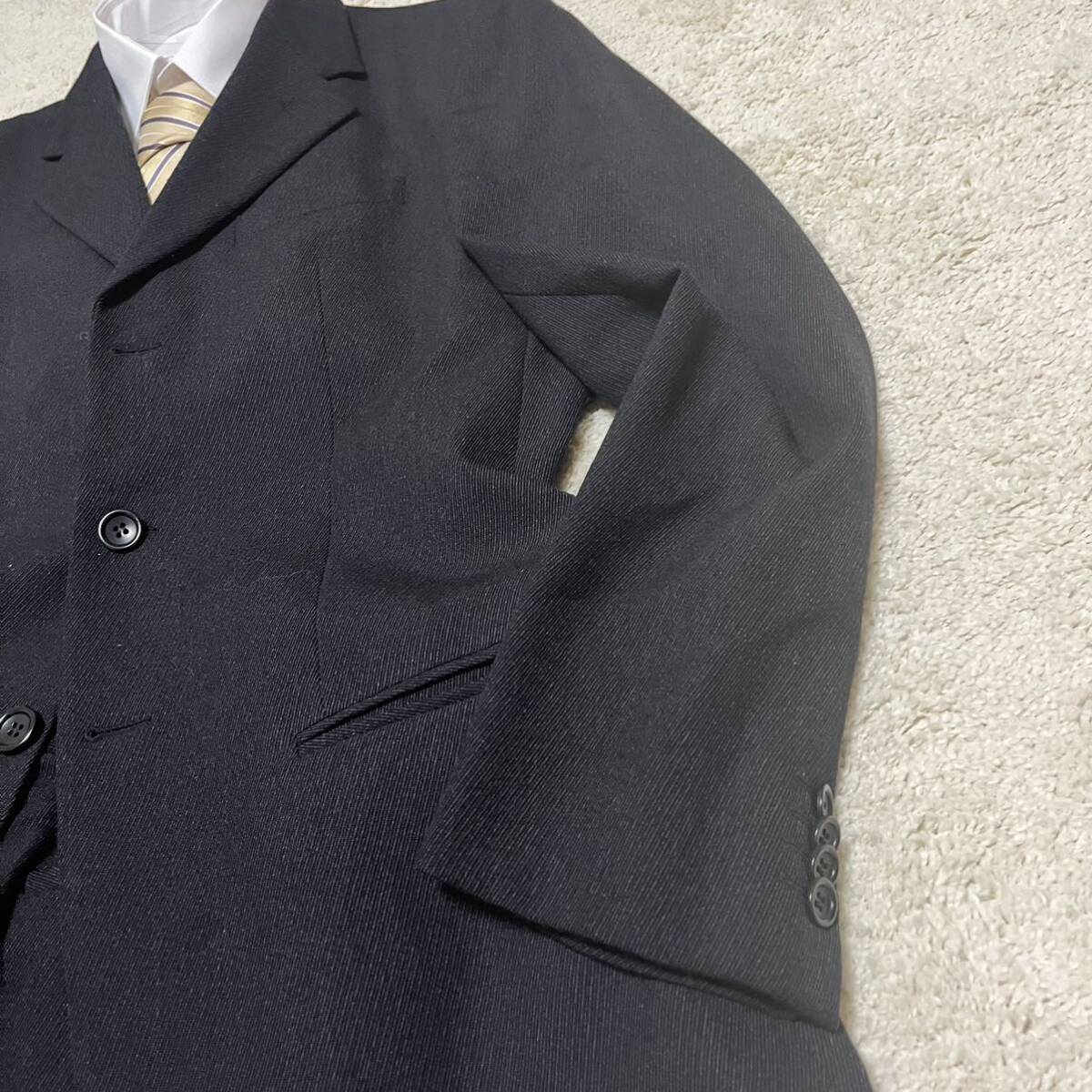 XL! アルマーニ 『紳士の嗜み』 ARMANI COLLEZIONI スーツ セットアップ ジャケット 黒 ブラック 50 の画像6