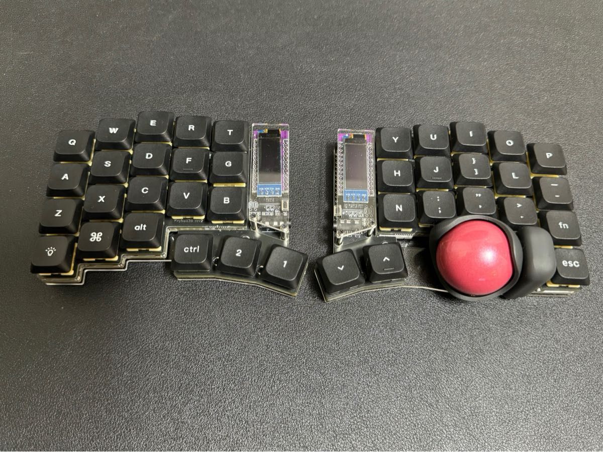 【新品同様】keyball39 ロープロファイル 黒仕様