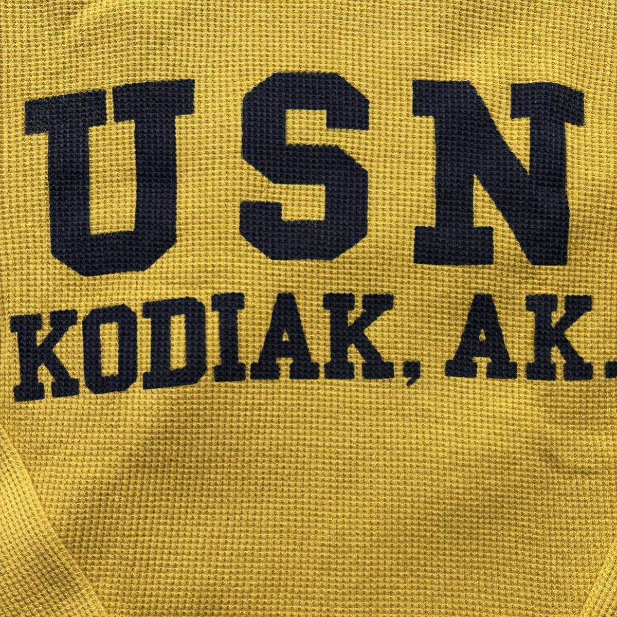 フリーホイーラーズ CREW NECK THERMAL LONG SLEEVE SHIRT “U.S.N.KODIAK,ALASKA BASE” サーマルFREEWHEELERS (S)の画像3