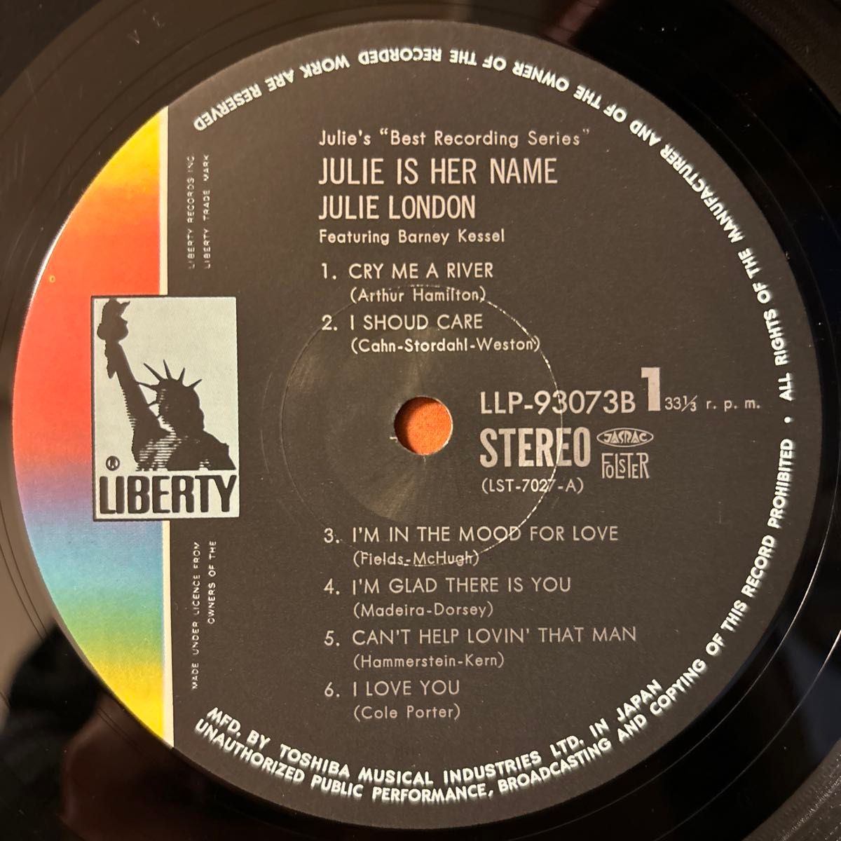 Julie London Julie Is Her Name レコード LP ジュリー・ロンドン 彼女の名はジュリー vinyl