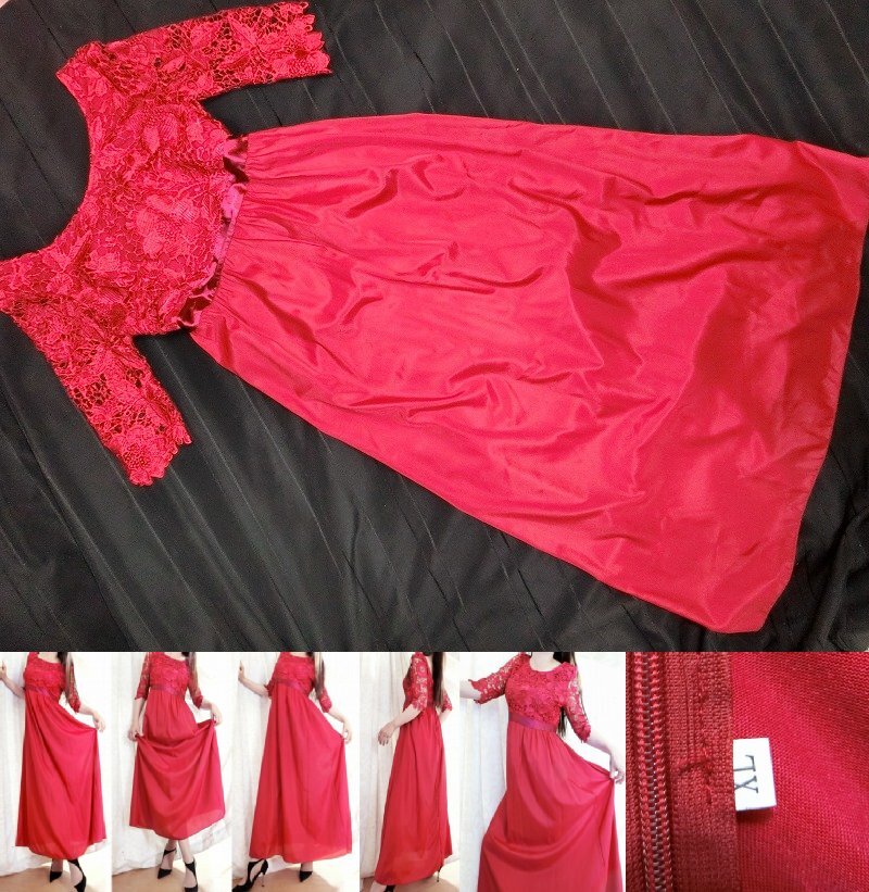 D37* large size XL* Super Long * beautiful style * One-piece * race dress 