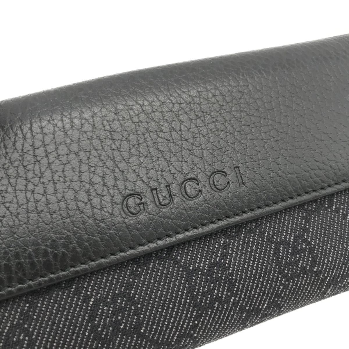 正規品　新品　グッチ財布　グッチ長財布　グッチキャンバス　グッチレザー　GUCCI