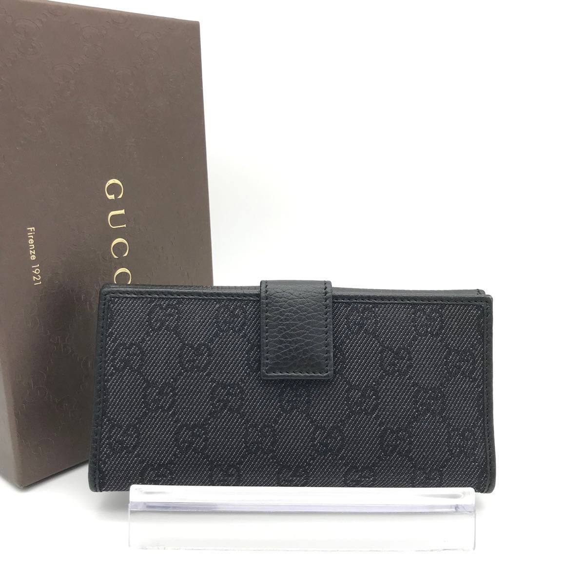 正規品　新品　グッチ財布　グッチ長財布　グッチキャンバス　グッチレザー　GUCCI