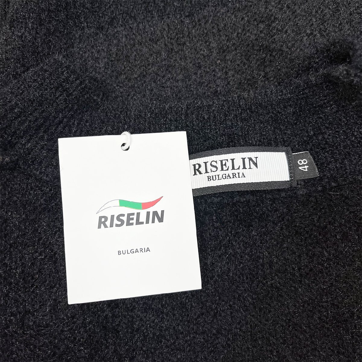  high grade Europe made * regular price 5 ten thousand * BVLGARY a departure *RISELIN sweater cashmere / mink . knitted britain character protection against cold casual relax standard 2XL/52