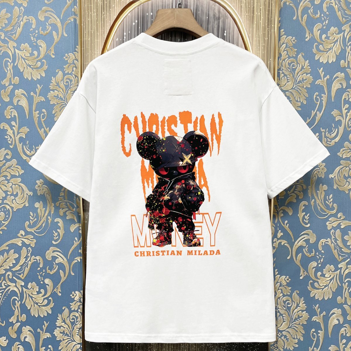 定価2万★christian milada・ミラノ発・半袖Tシャツ★人気 通気 快適 ゆったり おしゃれ 個性 スウェット ストリート ユニセックス 夏服 52_画像1