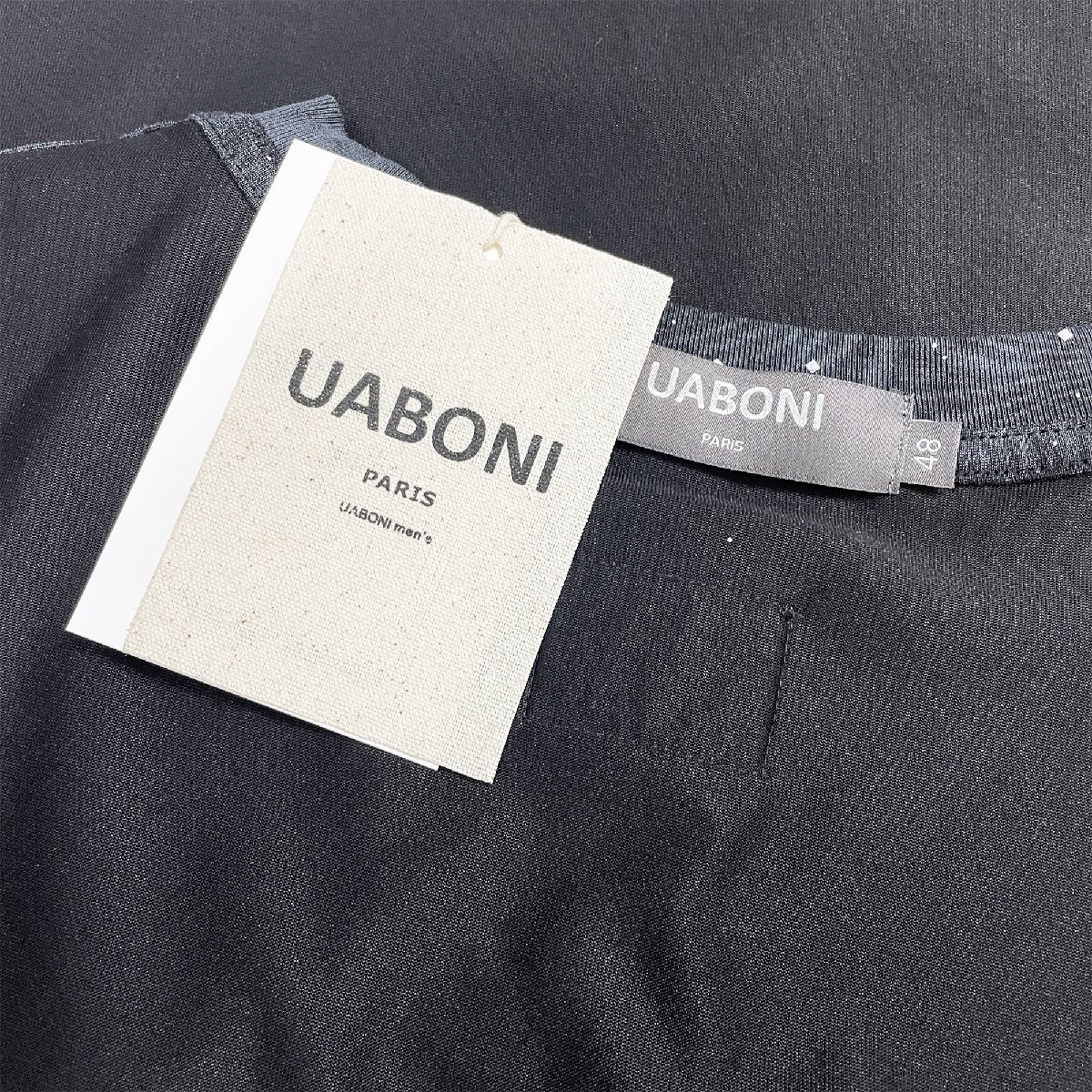 人気EU製＆定価2万◆UABONI*Paris*半袖Tシャツ*ユアボニ*パリ発◆高級 快適 薄手 キラキラ ウォッシュ加工 カットソー おしゃれ 街着 M_画像9