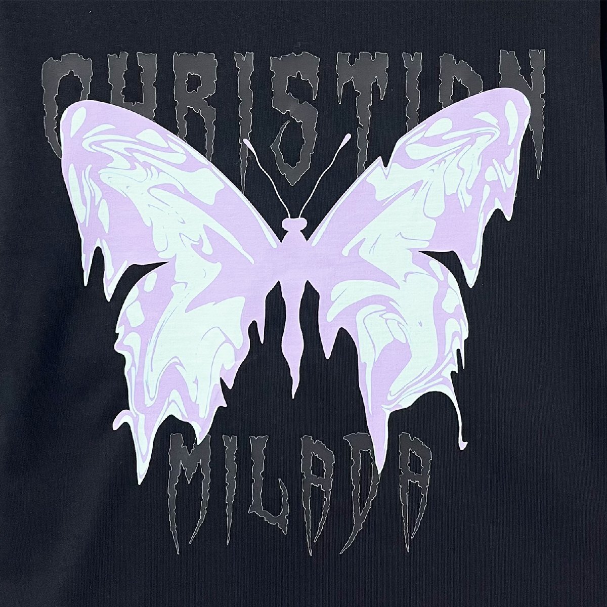 定価2万★christian milada・ミラノ発・半袖Tシャツ★コットン100％ 薄手 通気 爽やか 蝶柄 個性 カットソー ストリート 男女兼用 夏 L/48_画像3