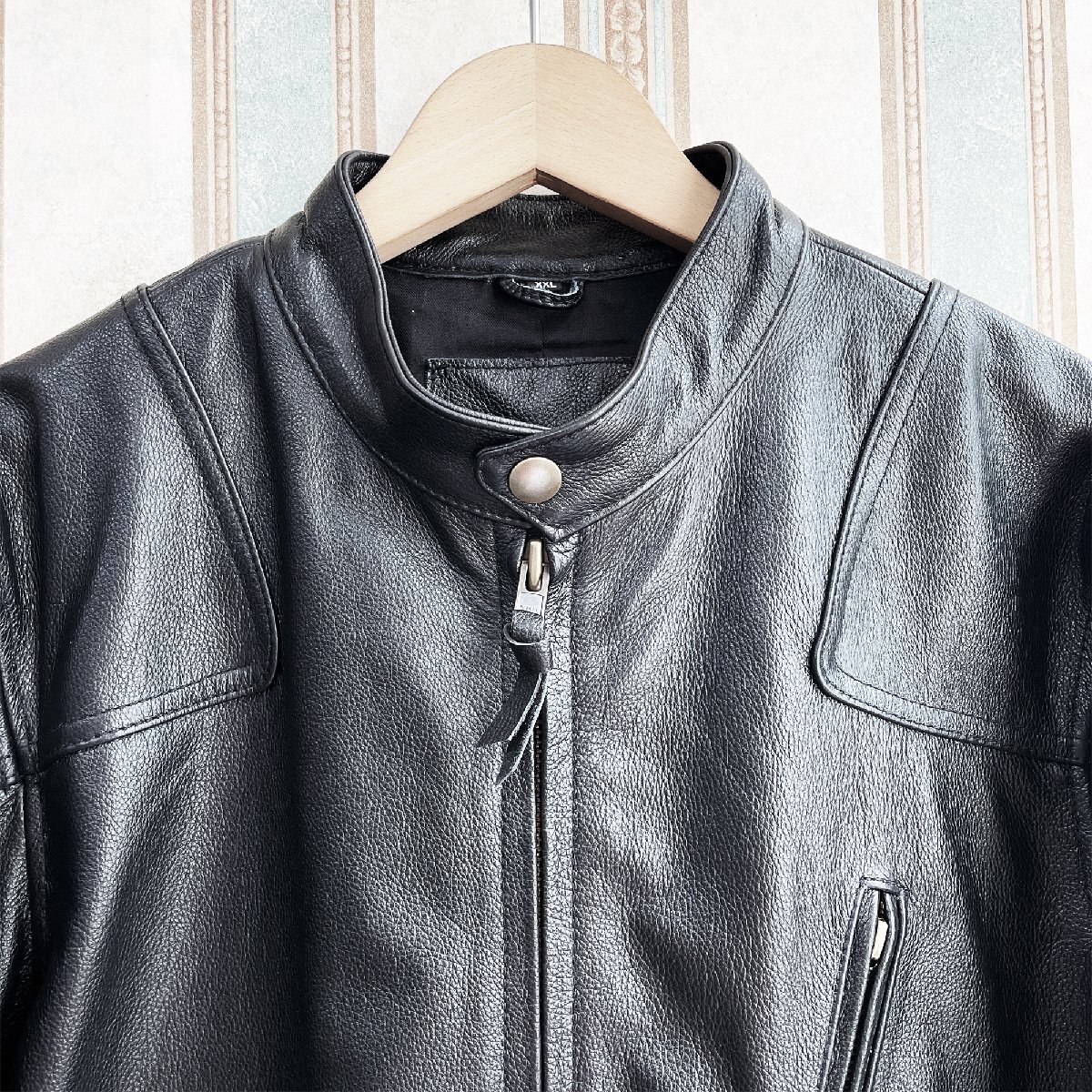  high class regular price 16 ten thousand FRANKLIN MUSK* America * New York departure leather jacket fine quality cow leather -ply thickness rare Rider's leather jacket motorcycle size 2