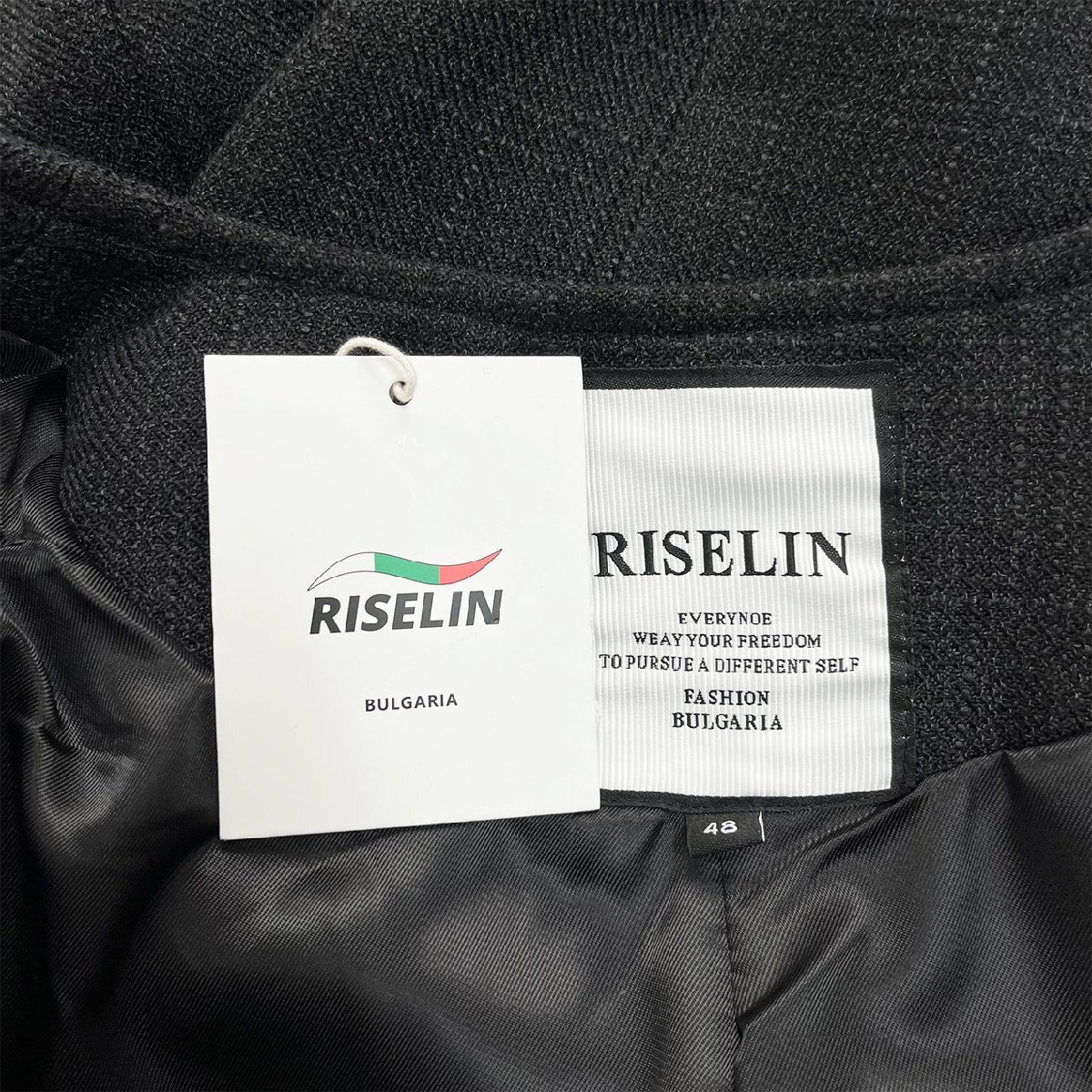 定番ヨーロッパ製※定価6万◆ブルガリア発※RISELIN ジャケット 高級麻/リネン混 薄手 洗練 無地 アウター フォーマル 通勤 レディース 46_画像9