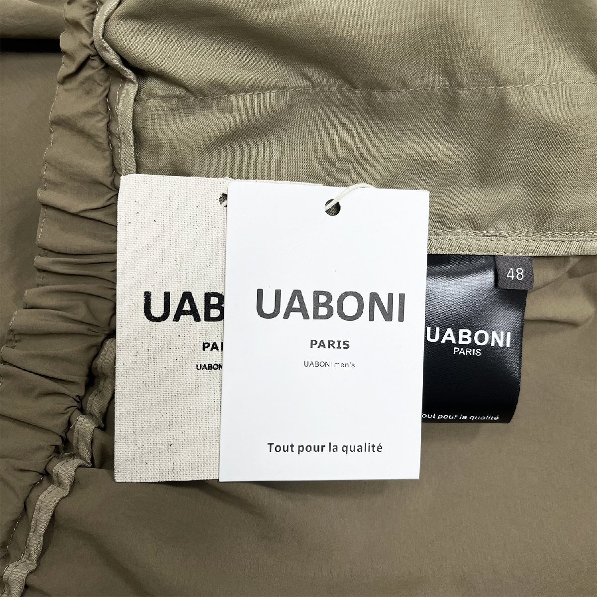 新品EU製＆定価5万◆UABONI*Paris*スウェットパンツ*ユアボニ*パリ発◆高級 速乾 薄手 ゆったり マグネットバックルベルト ボトムス 夏 M_画像9