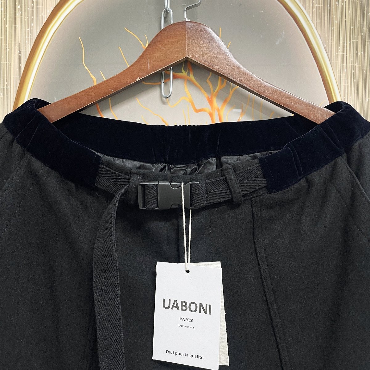 最高峰EU製＆定価5万◆UABONI*Paris*スラックス*ユアボニ*パリ発◆高品質カシミヤ ソフト 厚手 通気 ズボン ロングパンツ ボトムス 通勤XL_画像3