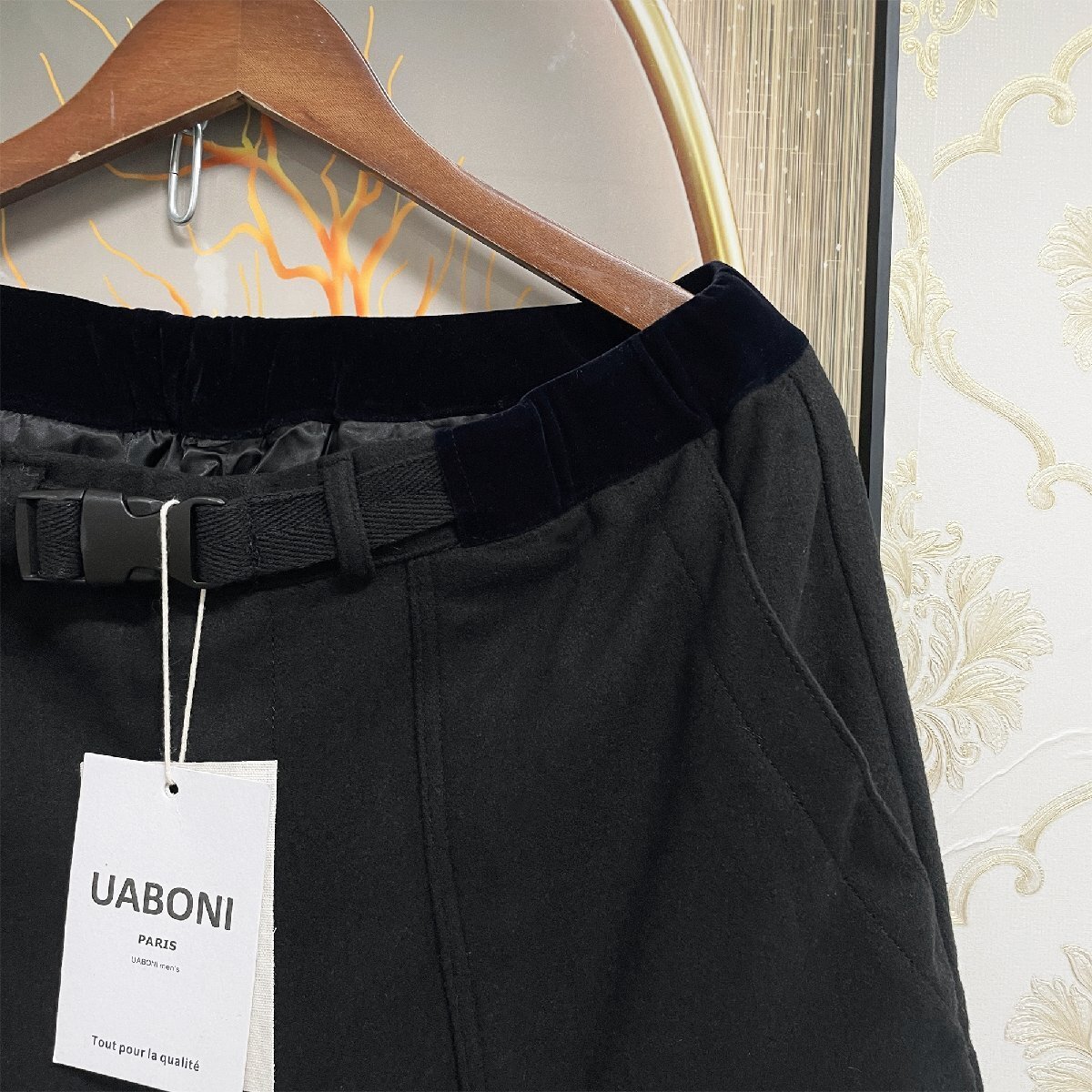 最高峰EU製＆定価5万◆UABONI*Paris*スラックス*ユアボニ*パリ発◆高品質カシミヤ ソフト 厚手 通気 ズボン ロングパンツ ボトムス 通勤2XL_画像5