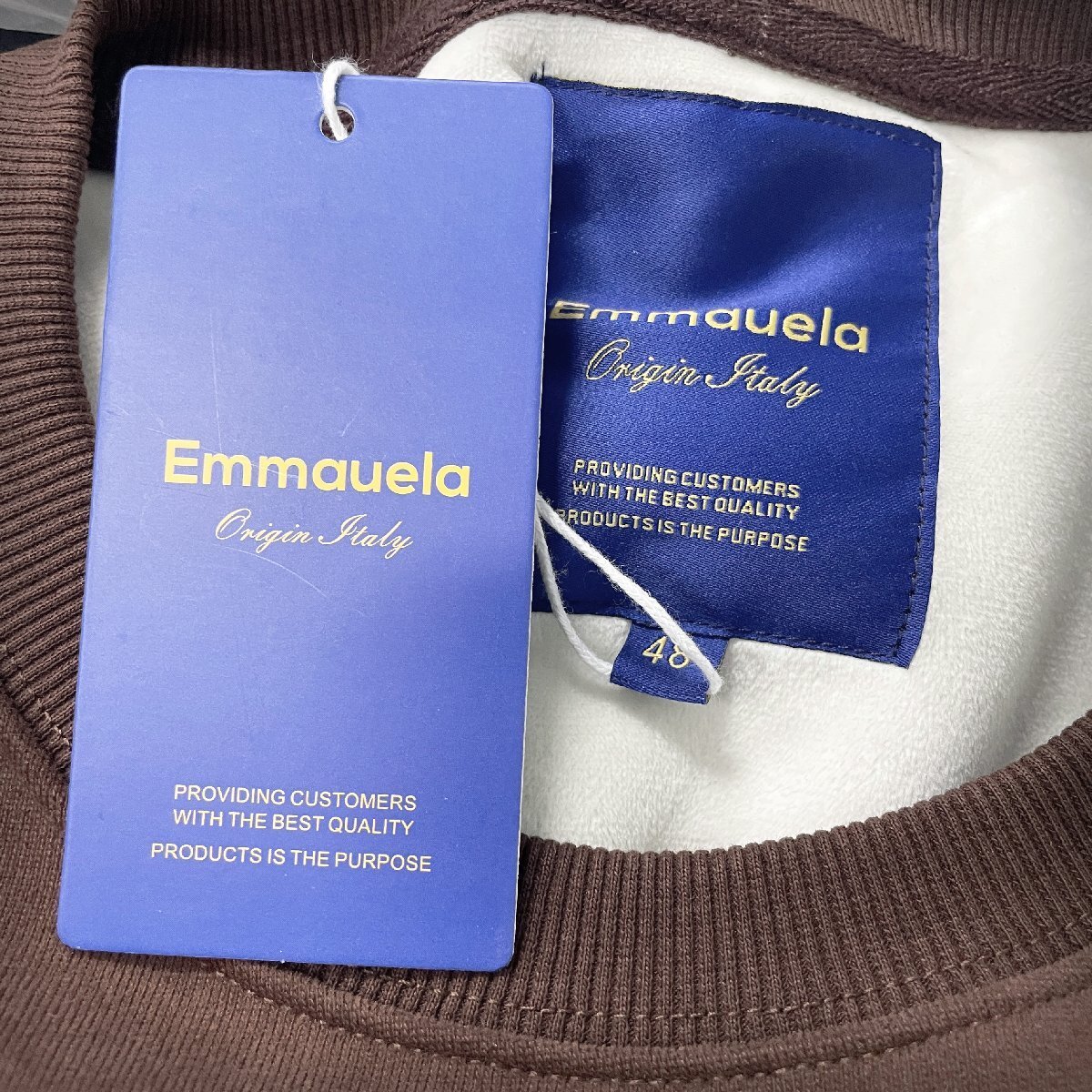 ** new work * sweat regular price 3 ten thousand *Emmauela* Italy * milano departure * cotton 100% meat thickness .. reverse side nappy softtop strainer 2XL/52 size 