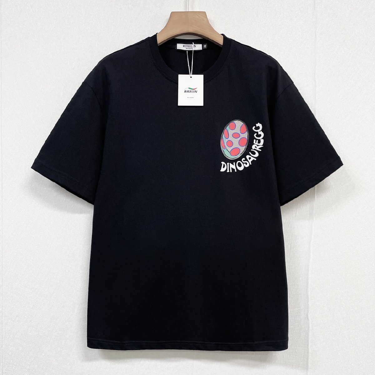 個性ヨーロッパ製※定価2万◆ブルガリア発※RISELIN 半袖Tシャツ コットン100％ 快適 吸汗 恐竜 手書き風 トップス 遊び心 夏服 L/48サイズ_画像2