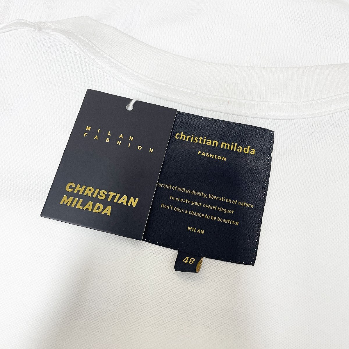 定価2万★christian milada・ミラノ発・半袖Tシャツ★上級 コットン100％ 速乾 通気 スウェット アメカジ カッコイイ スタイリッシュ 2XL_画像8