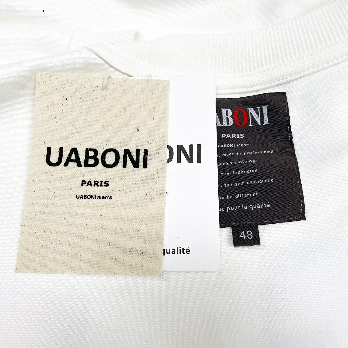 最高級EU製＆定価4万◆UABONI*Paris*トレーナー*ユアボニ*パリ発◆上質コットン 個性 ゆったり 油絵 英字 シンプル スウェット M/46サイズ_画像8