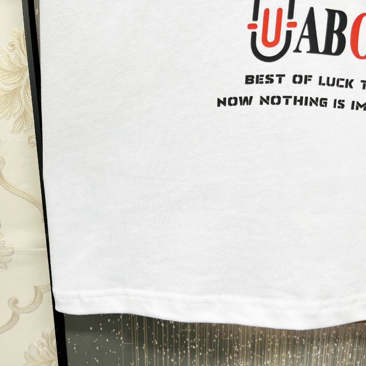 個性EU製＆定価2万◆UABONI*Paris*半袖Tシャツ*ユアボニ*パリ発◆高級 コットン100％ 吸汗 薄手 カットソー モノグラム Bearbrick 2XL/52_画像7