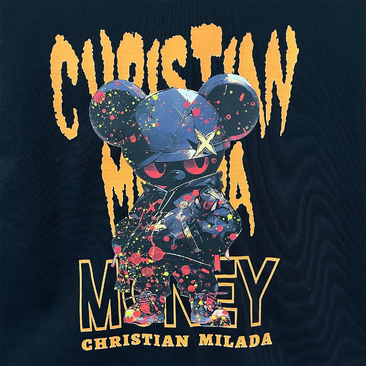 定価2万★christian milada・ミラノ発・半袖Tシャツ★上品 通気 快適 ゆったり おしゃれ 個性 スウェット ストリート ユニセックス 夏服 XL_画像3