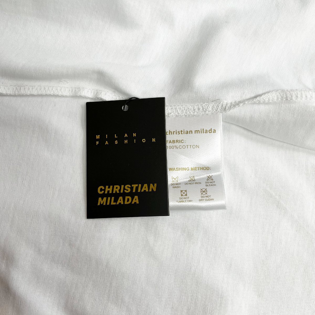 定価2万★christian milada・ミラノ発・半袖Tシャツ★コットン100% 上品 薄手 快適 遊び心 オシャレ スウェット カットソー 日常 XL/50_画像8