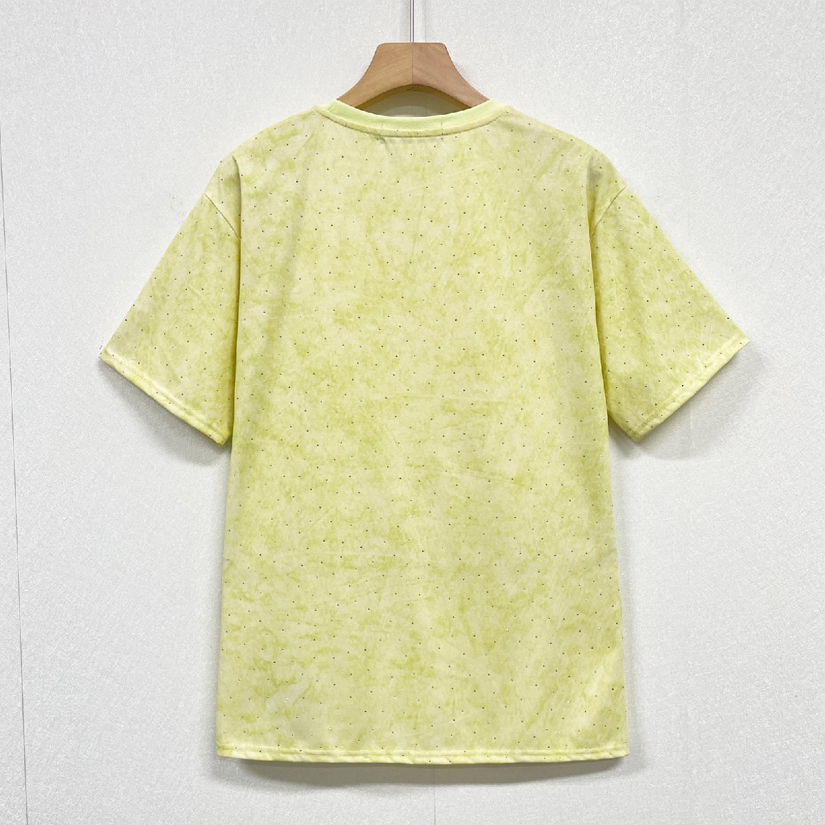 個性ヨーロッパ製※定価2万◆ブルガリア発※RISELIN 半袖Tシャツ 上質綿100％ 薄手 お洒落 ゆったり キラキラ ラインストーン 街着 夏 L/48_画像2