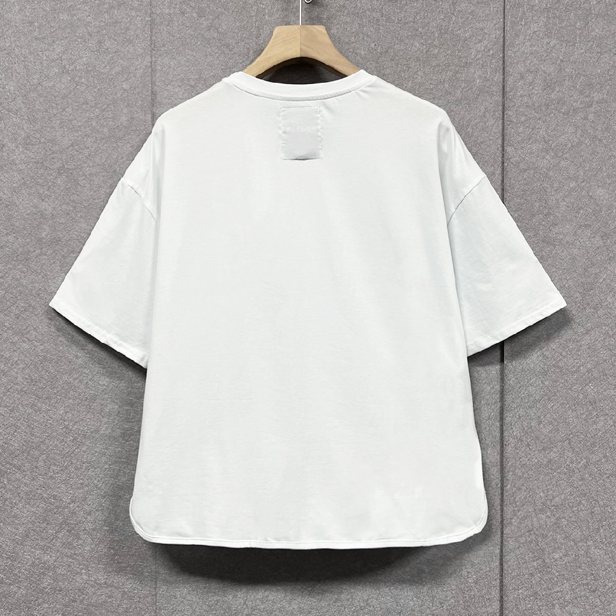 上級ヨーロッパ製※定価2万◆ブルガリア発※RISELIN 半袖Tシャツ 綿100％ 爽やか 薄手 快適 無地 モノトーン トップス スウェット 夏 XL/50_画像2