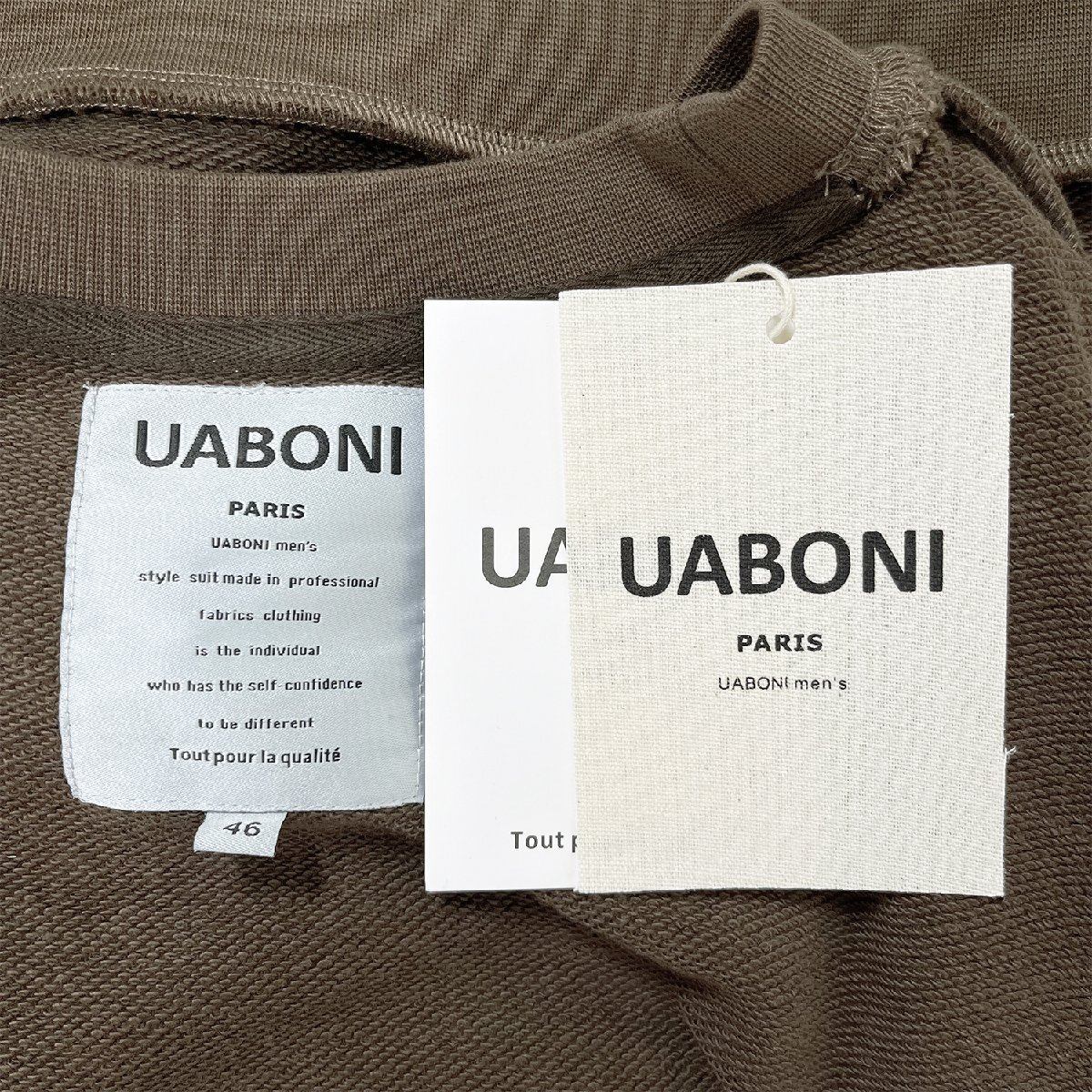 ★★人気EU製＆定価5万◆UABONI*Paris*トレーナー*ユアボニ*パリ発◆米国産コットン100％ 暖か カシューナッツ柄 プルオーバー レジャー M_画像9