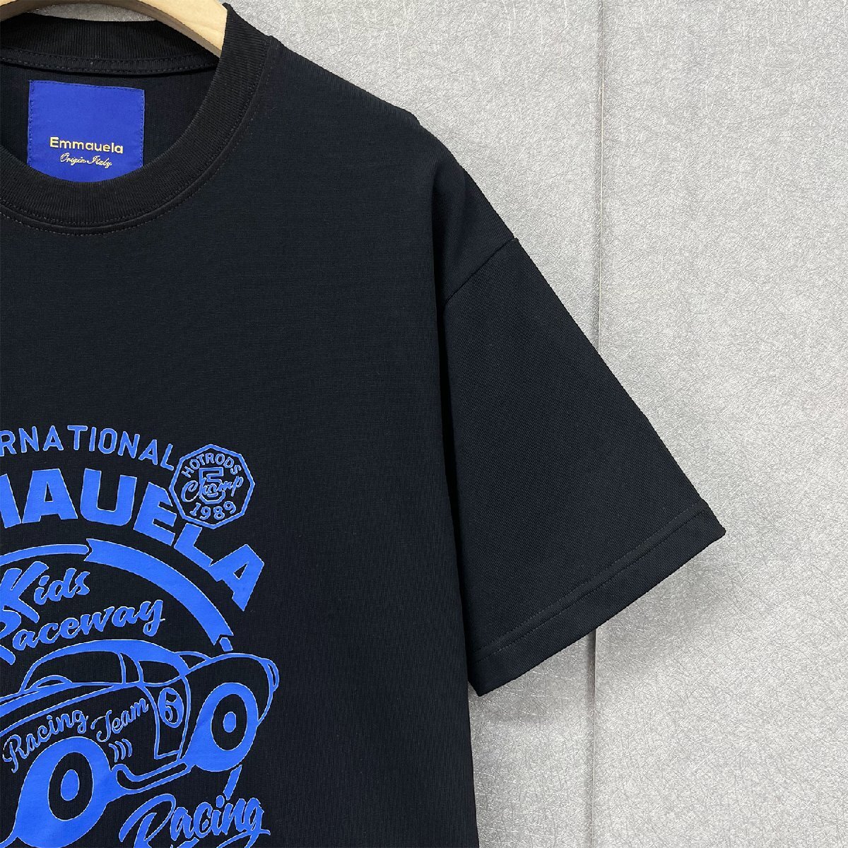 定番・半袖Tシャツ 定価2万◆Emmauela・イタリア・ミラノ発◆綿100％ 上質 薄手 通気 個性 車 プルオーバー カットソー アメカジ 夏服 2XL_画像7