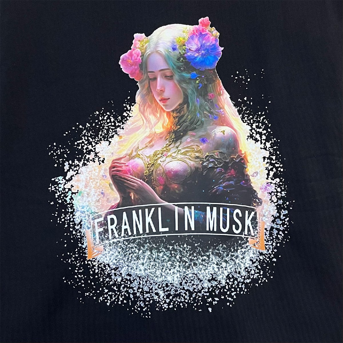 個性 定価2万 FRANKLIN MUSK・アメリカ・ニューヨーク発 半袖Tシャツ 薄手 快適 通気 イラスト カットソー レジャー ユニセックス 夏 1_画像3