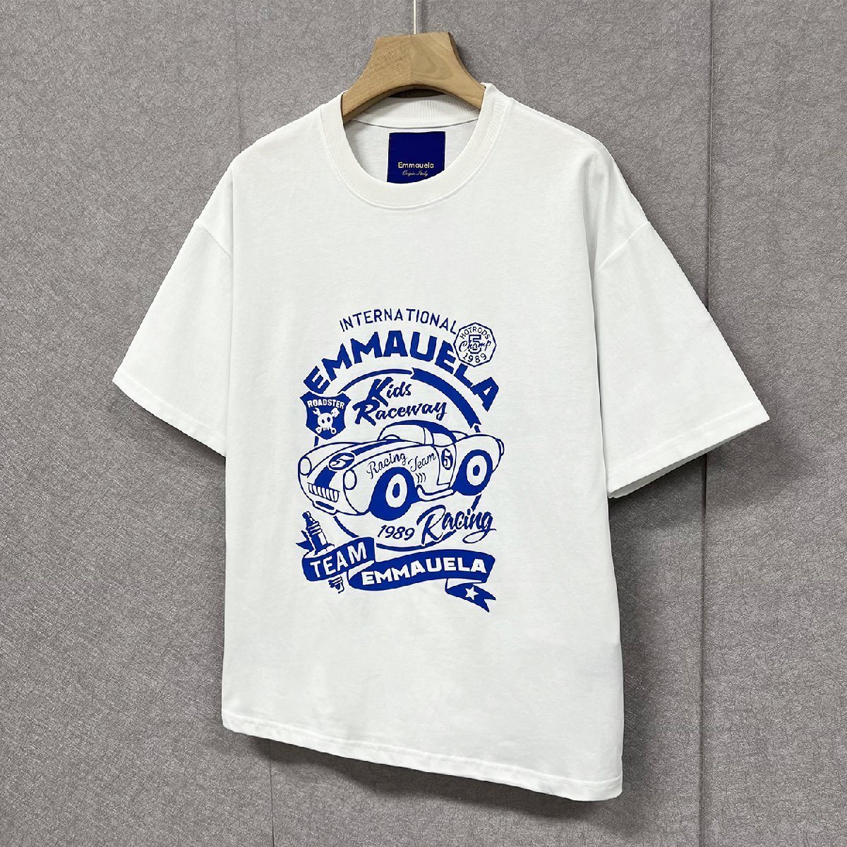 高級・半袖Tシャツ 定価2万◆Emmauela・イタリア・ミラノ発◆綿100％ 上質 薄手 通気 個性 車 プルオーバー カットソー アメカジ 夏服 M_画像10