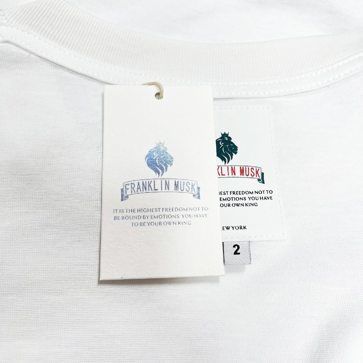 高級 定価2万 FRANKLIN MUSK・アメリカ・ニューヨーク発 半袖Tシャツ 上質 個性 英字柄 アメカジ トップス 日常 ユニセックス サイズ3_画像8