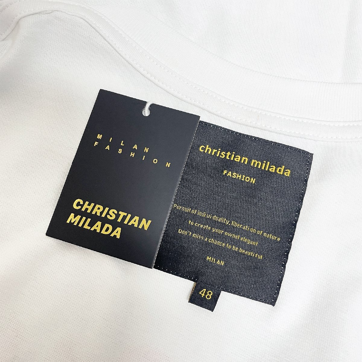 定価2万★christian milada・ミラノ発・半袖Tシャツ★人気 通気 快適 ゆったり おしゃれ 個性 スウェット ストリート ユニセックス 夏服 XL_画像9