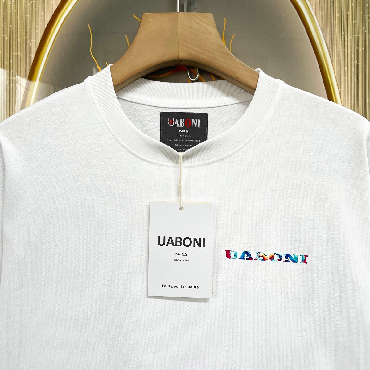 個性EU製＆定価2万◆UABONI*Paris*半袖Tシャツ*ユアボニ*パリ発◆コットン100％ 人気 通気 吸汗 遊び心 カットソー ストリート 夏 L/48_画像3