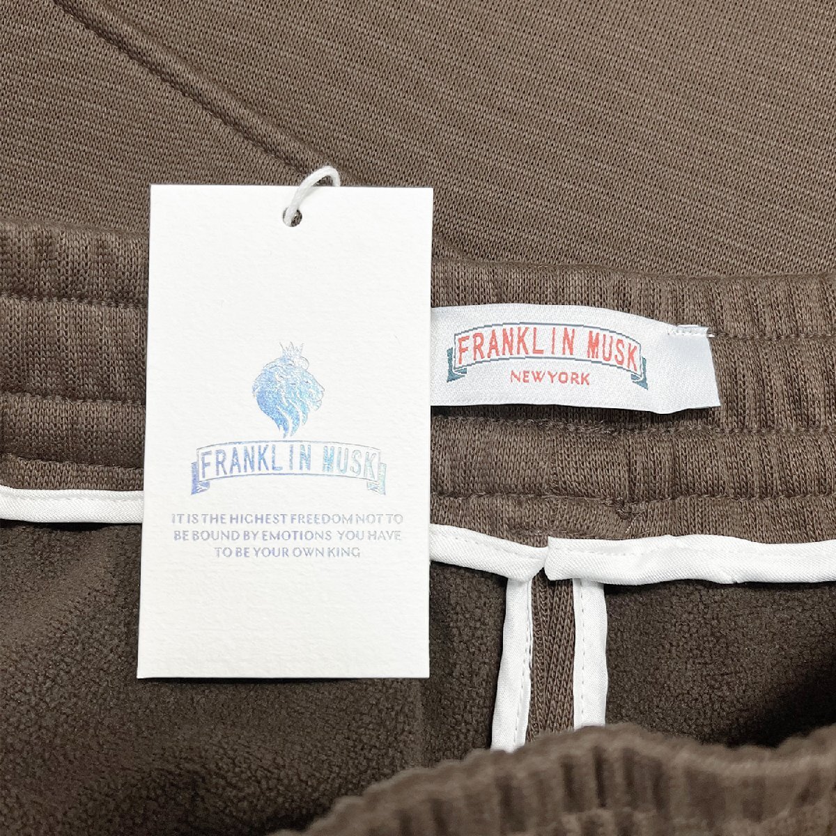 上級 定価5万 FRANKLIN MUSK・アメリカ・ニューヨーク発 スウェットパンツ 上質 裏起毛 快適 暖かい ゆったり ズボン スポーティー サイズ1_画像8