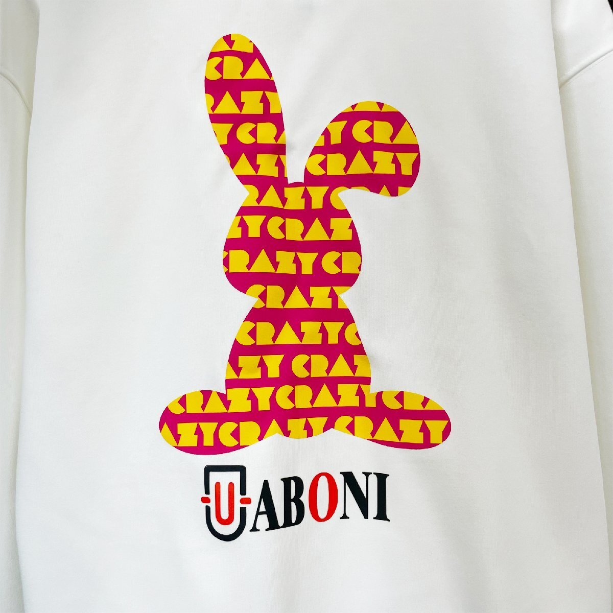 人気EU製＆定価5万◆UABONI*Paris*パーカー*ユアボニ*パリ発◆綿100% 快適 暖かい ウサギ柄 可愛い ロゴ スウェット M/46サイズ_画像7