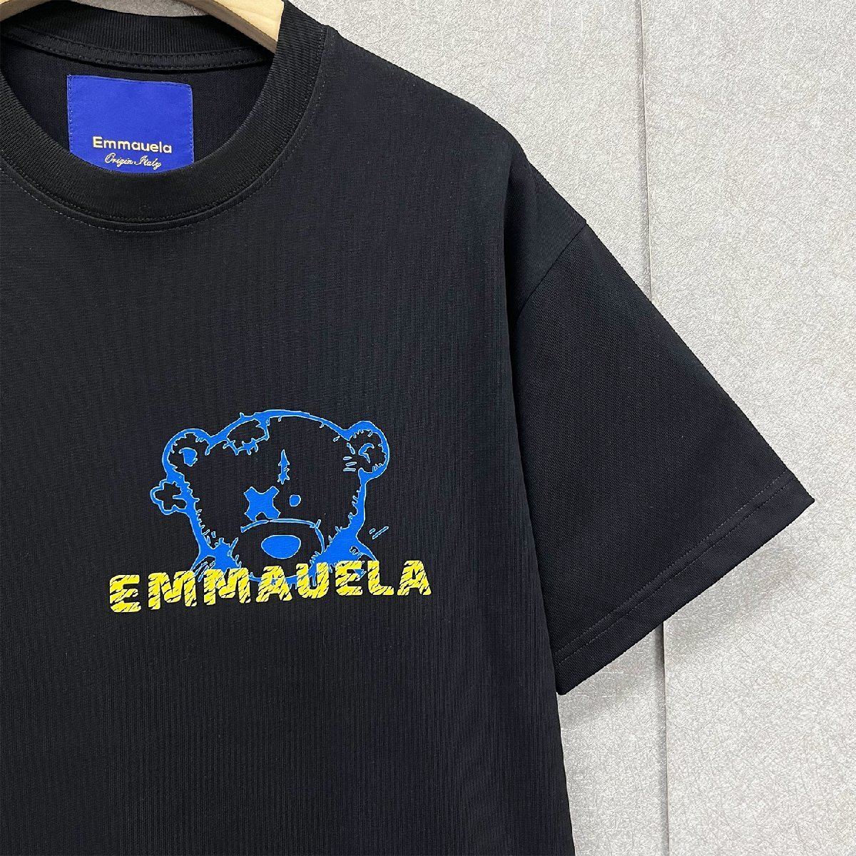 上級・半袖Tシャツ 定価2万◆Emmauela・イタリア・ミラノ発◆定番 快適 通気 吸汗 クマ ロゴ 可愛い スウェット カットソー 日常 L/48_画像7