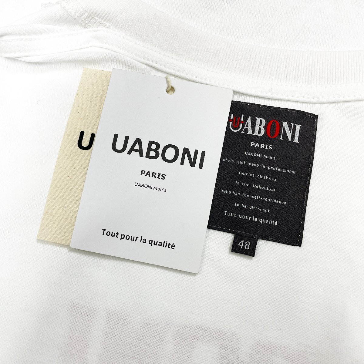 個性EU製＆定価2万◆UABONI*Paris*半袖Tシャツ*ユアボニ*パリ発◆コットン100％ 人気 通気 吸汗 遊び心 カットソー ストリート 夏 XL/50_画像10