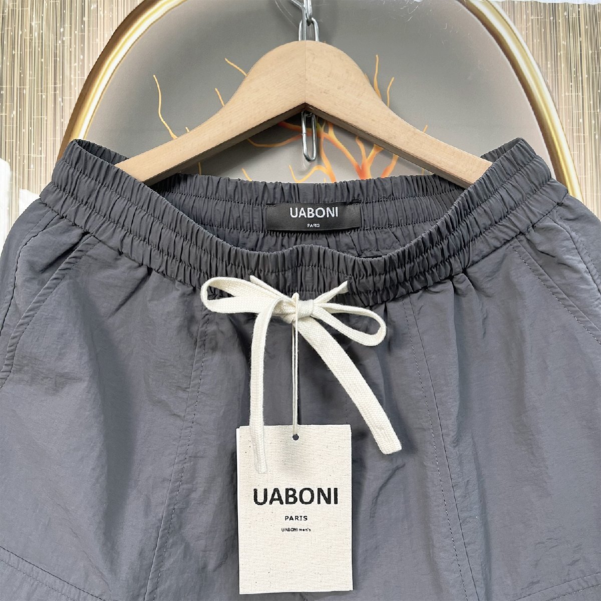 人気EU製＆定価3万◆UABONI*Paris*ショートパンツ*ユアボニ*パリ発◆上質 速乾 薄手 涼しい ハーフパンツ スポーツ ゆったり メンズ L/48_画像3