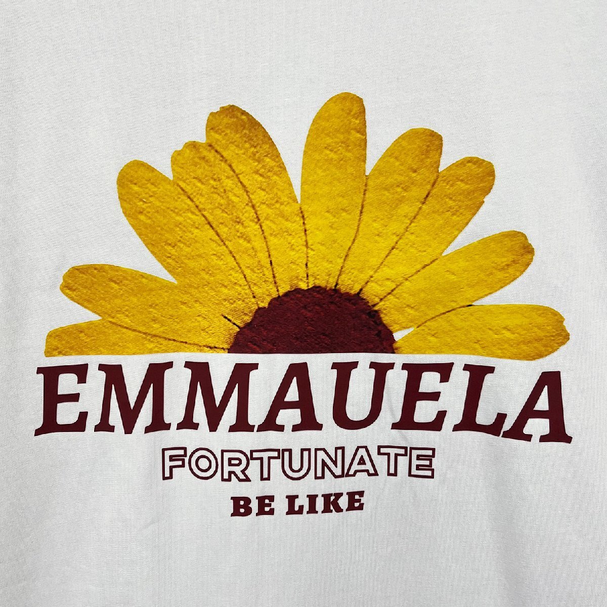 人気・半袖Tシャツ 定価2万◆Emmauela・イタリア・ミラノ発◆コットン100％ 快適 高級 通気 おしゃれ 菊 スウェット カットソー トップス M_画像6