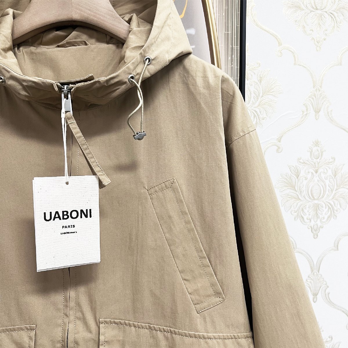 最高級EU製＆定価6万◆UABONI*Paris*ジャケット*ユアボニ*パリ発◆上品 防風 耐久 機能性 無地 アウター ジャンパー レジャー 外出 L/48_画像6