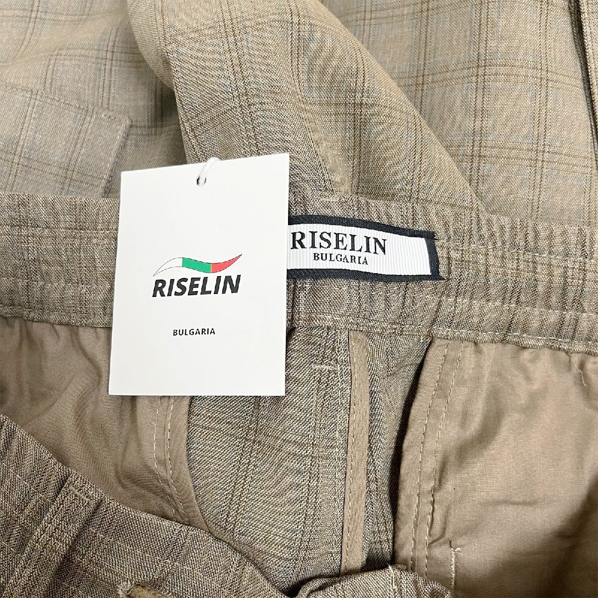 人気ヨーロッパ製※定価5万◆ブルガリア発※RISELIN スラックス 薄手 通気 ゆったり 快適 チェック柄 おしゃれ スーツパンツ 通勤通学 L_画像8