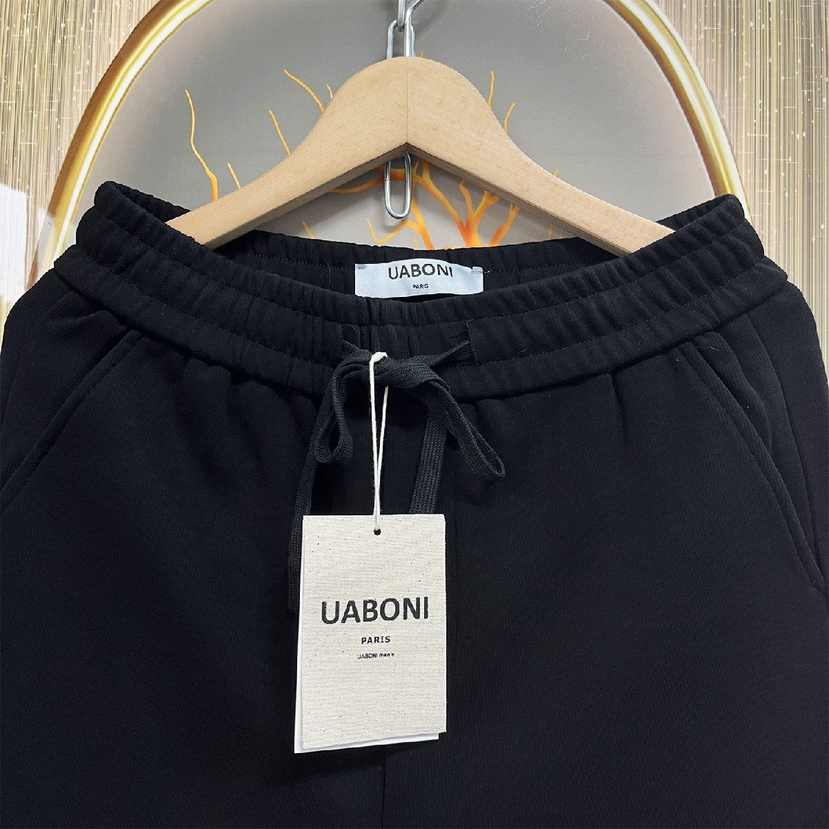 一枚限定EU製＆定価5万◆UABONI*ユアボニ*スウェットパンツ*フランス*パリ発◆上質 ソフト 無地 ゆったり チノパン スポーツ レジャー M/46_画像3