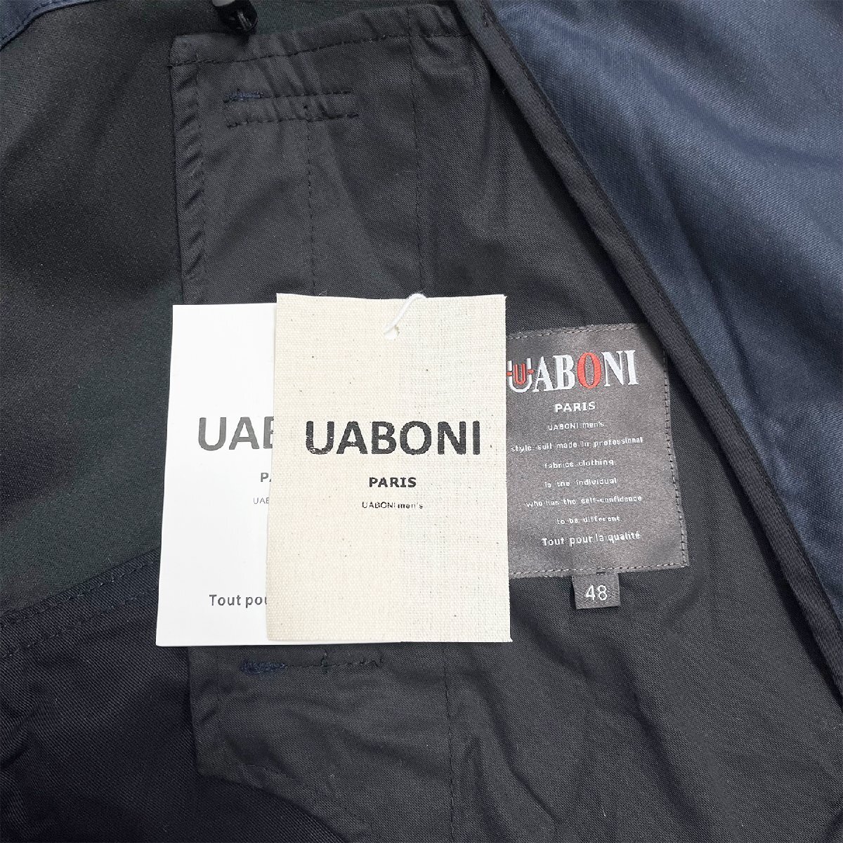 上級EU製＆定価7万◆UABONI*Paris*ジャケット*ユアボニ*パリ発◆防風 保温 異素材切替 ロングコート ダブルブレスト レジャー 日常 M/46_画像9