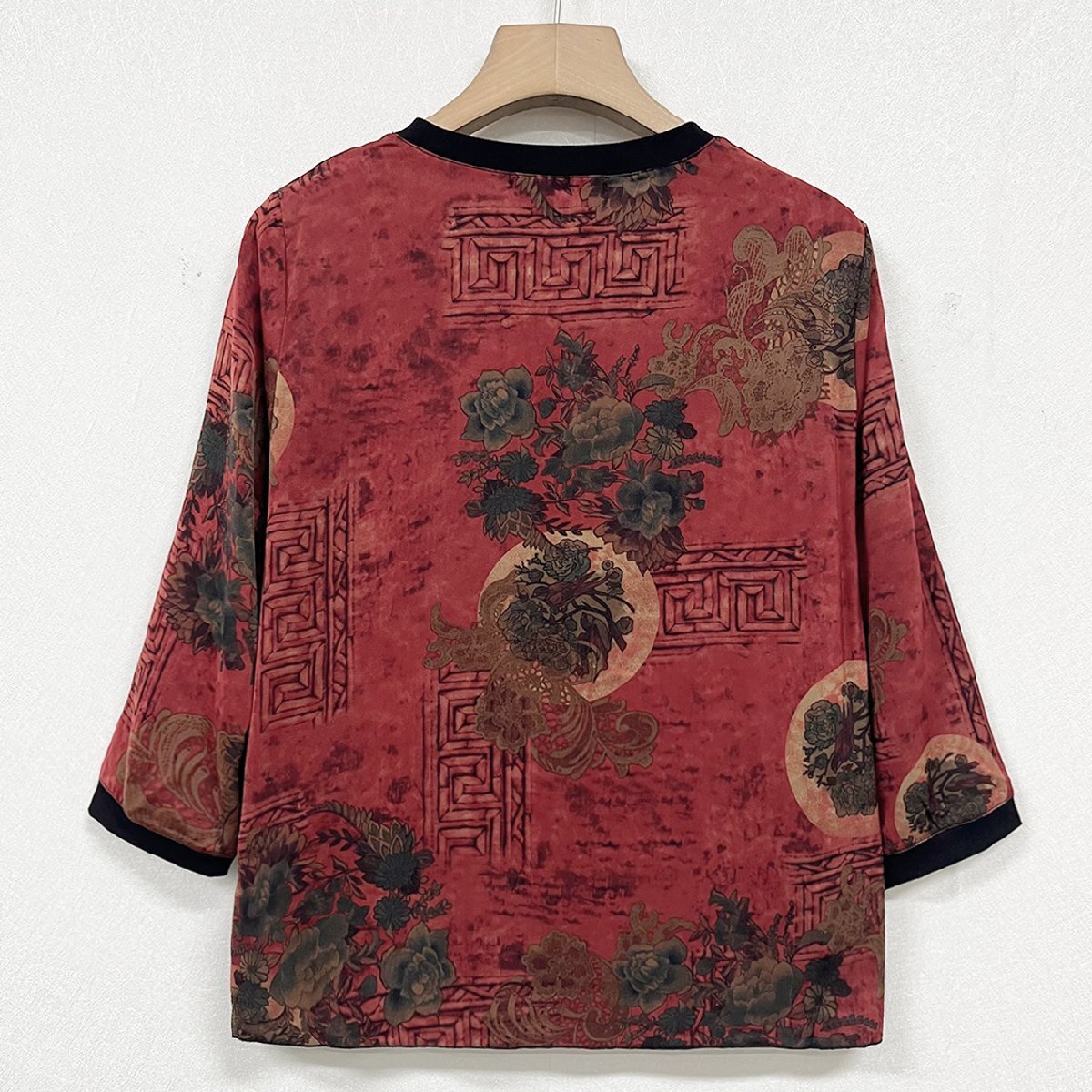  high class Europe made * regular price 3 ten thousand * BVLGARY a departure *RISELIN blouse high quality silk . smooth thin ... total pattern tops retro re-tisM/46