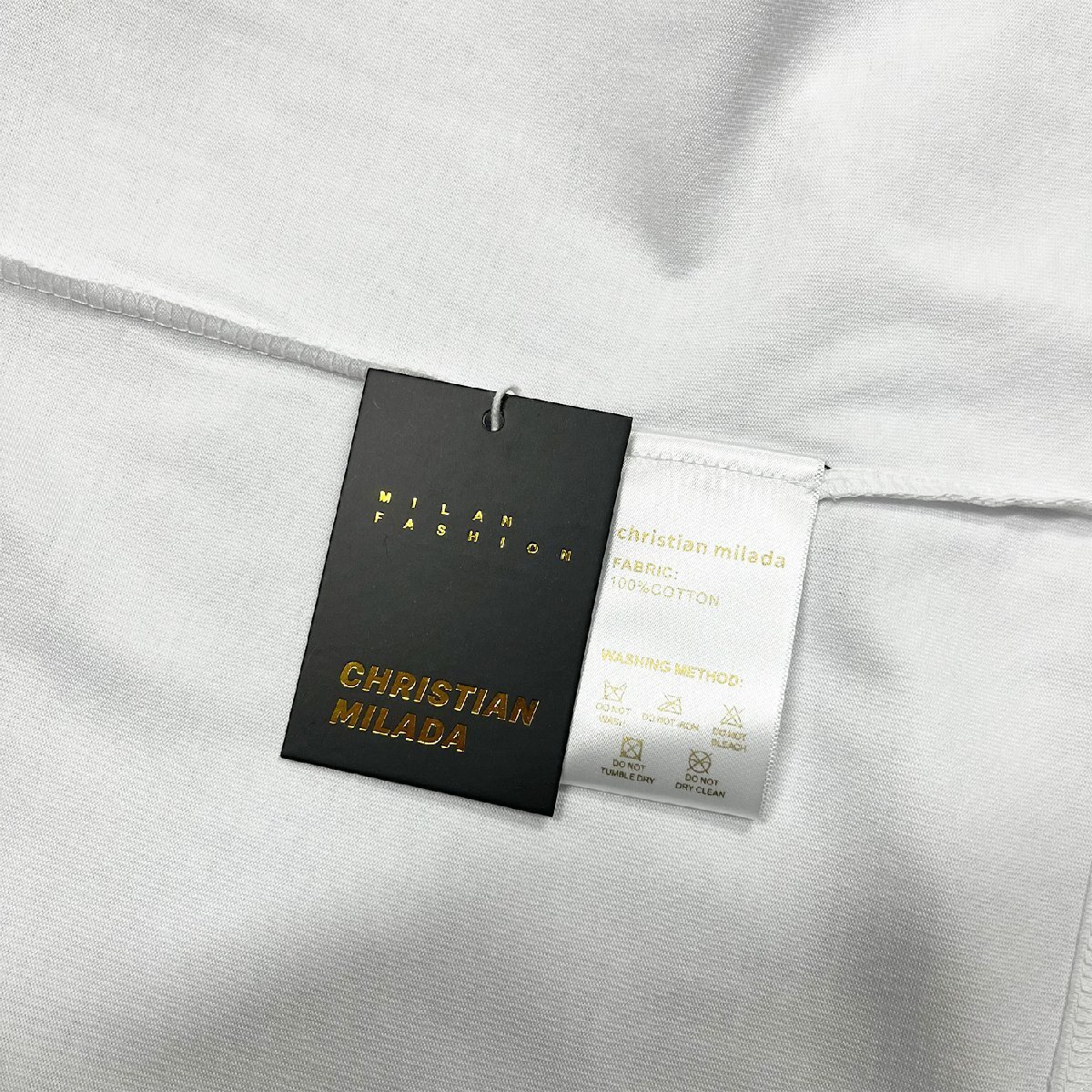 定価2万★christian milada・ミラノ発・半袖Tシャツ★コットン100％ 通気 ソフト 個性 トップス カットソー スウェット ゆったり 夏 M/46_画像9