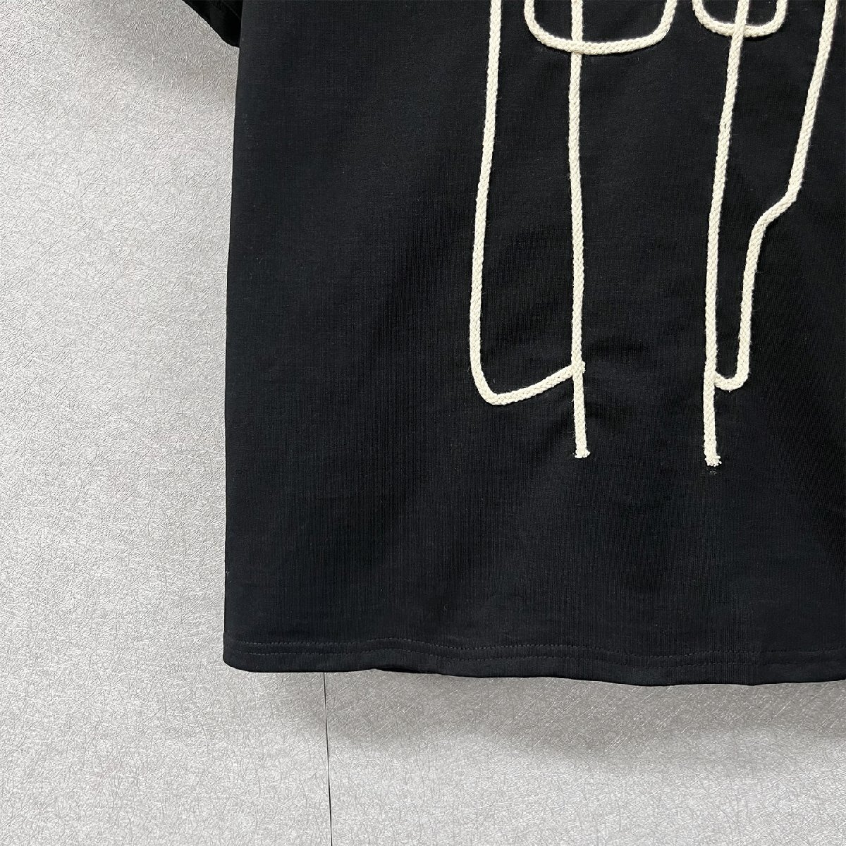 個性・半袖Tシャツ 定価2万◆Emmauela・イタリア・ミラノ発◆上品 ソフト 吸汗 オシャレ ロープ刺繍 トップス スウェット ユニーク XL/50_画像5