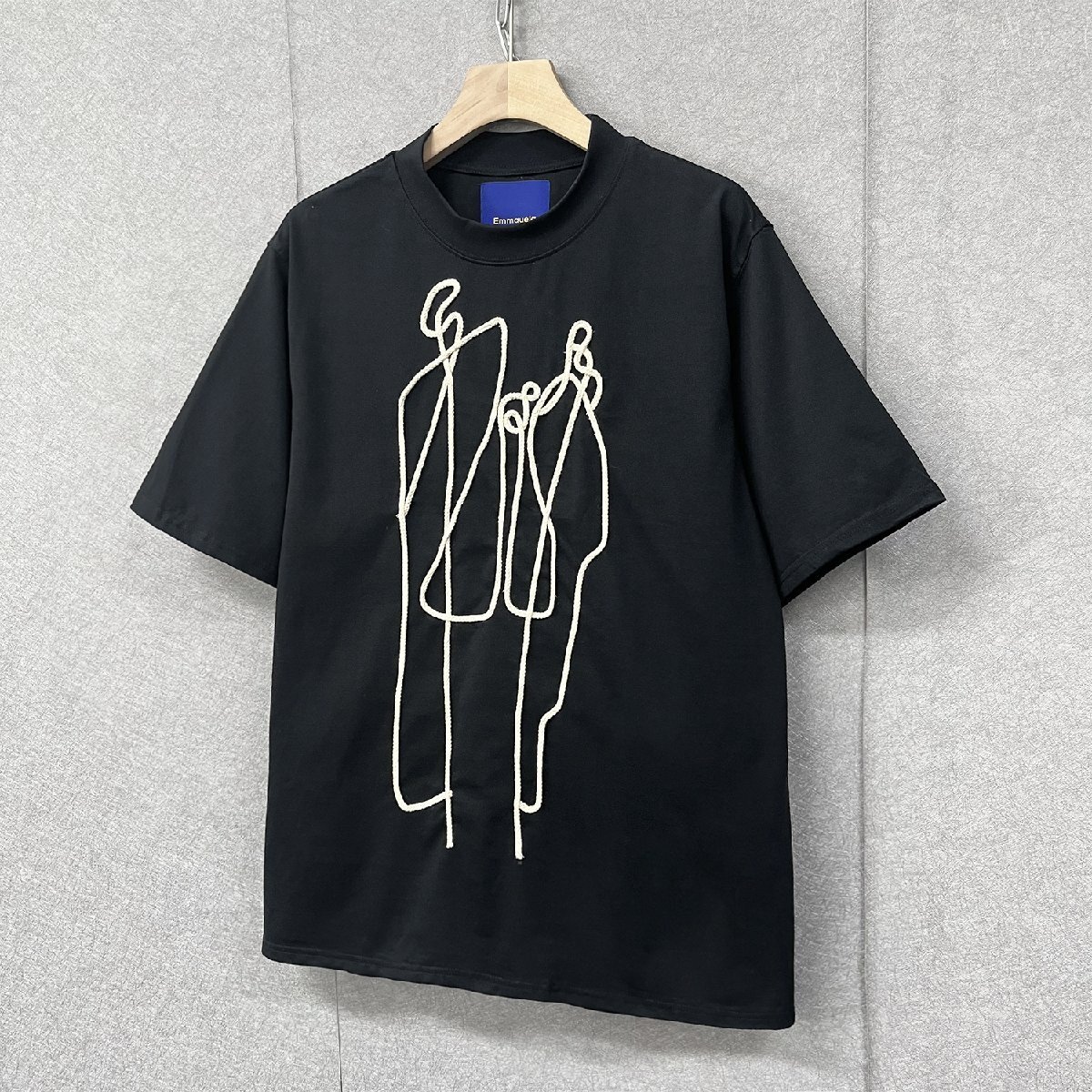 個性・半袖Tシャツ 定価2万◆Emmauela・イタリア・ミラノ発◆上品 ソフト 吸汗 オシャレ ロープ刺繍 トップス スウェット ユニーク 2XL/52_画像8