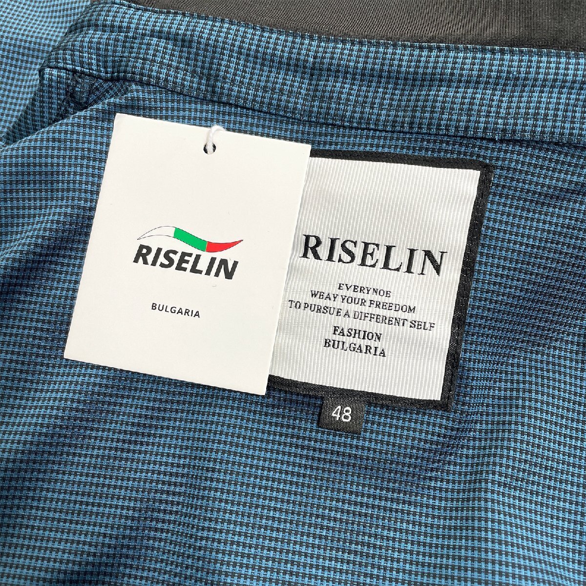 上品ヨーロッパ製※定価3万◆ブルガリア発※RISELIN 半袖ポロシャツ 高級シルク混 通気 ソフト 洗練 総柄 POLO ビジネス ゴルフ L/48_画像9