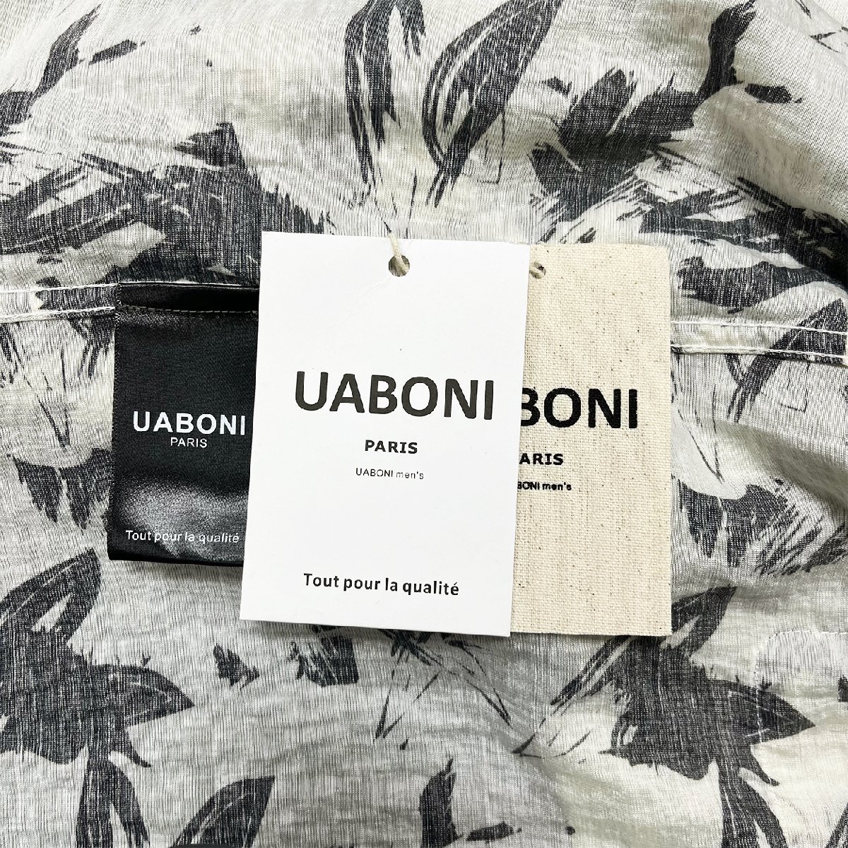 人気EU製＆定価3万◆UABONI*Paris*半袖シャツ*ユアボニ*パリ発◆麻/リネン混 速乾 通気 薄手 ゆったり 総柄 アロハシャツ オシャレ 旅行 M_画像9